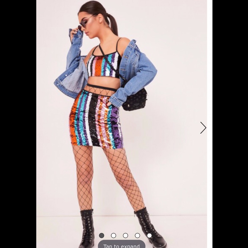 Festival Two pieces sequin skirt set.